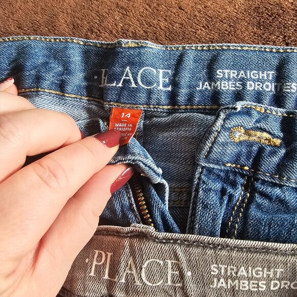 The Children’s Place Boys Jeans Size 14 – 2 Pair Bundle (Blue & Gray Straight) - Picture 4 of 4